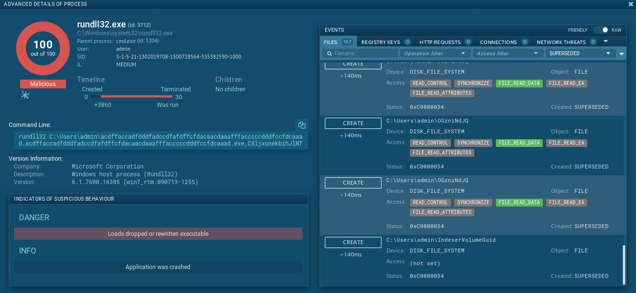 Fig. 7: Any.Run files accessed