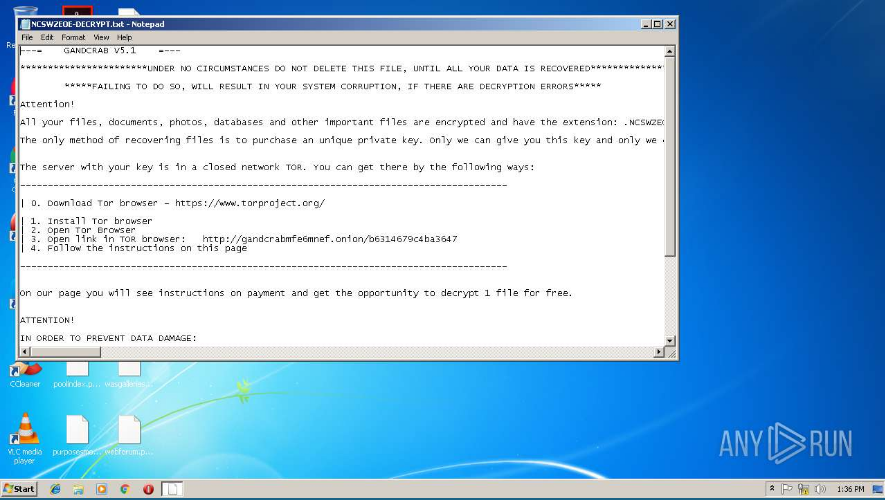 Fig. 11: GandCrab ransom note from Any.Run analysis