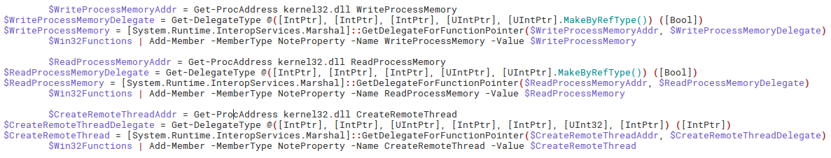 Fig. 8: Powershell code related to the structure of PE files